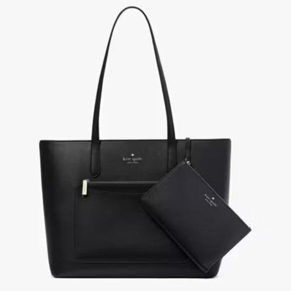 Kate Spade Staci Tote Bag & Wristlet & Pouch 3 Pc Set - BLACK - $499 NEW… - Picture 2 of 8